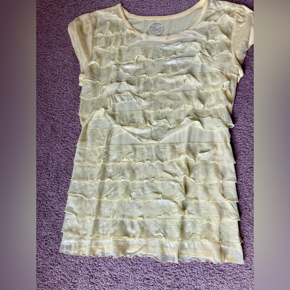 SO Soft Yellow Ruffled Top - Picture 3 of 3